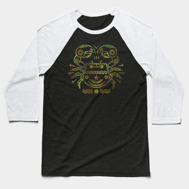 Cancer Zodiac Gold Abalone Baseball T-Shirt by Nartissima